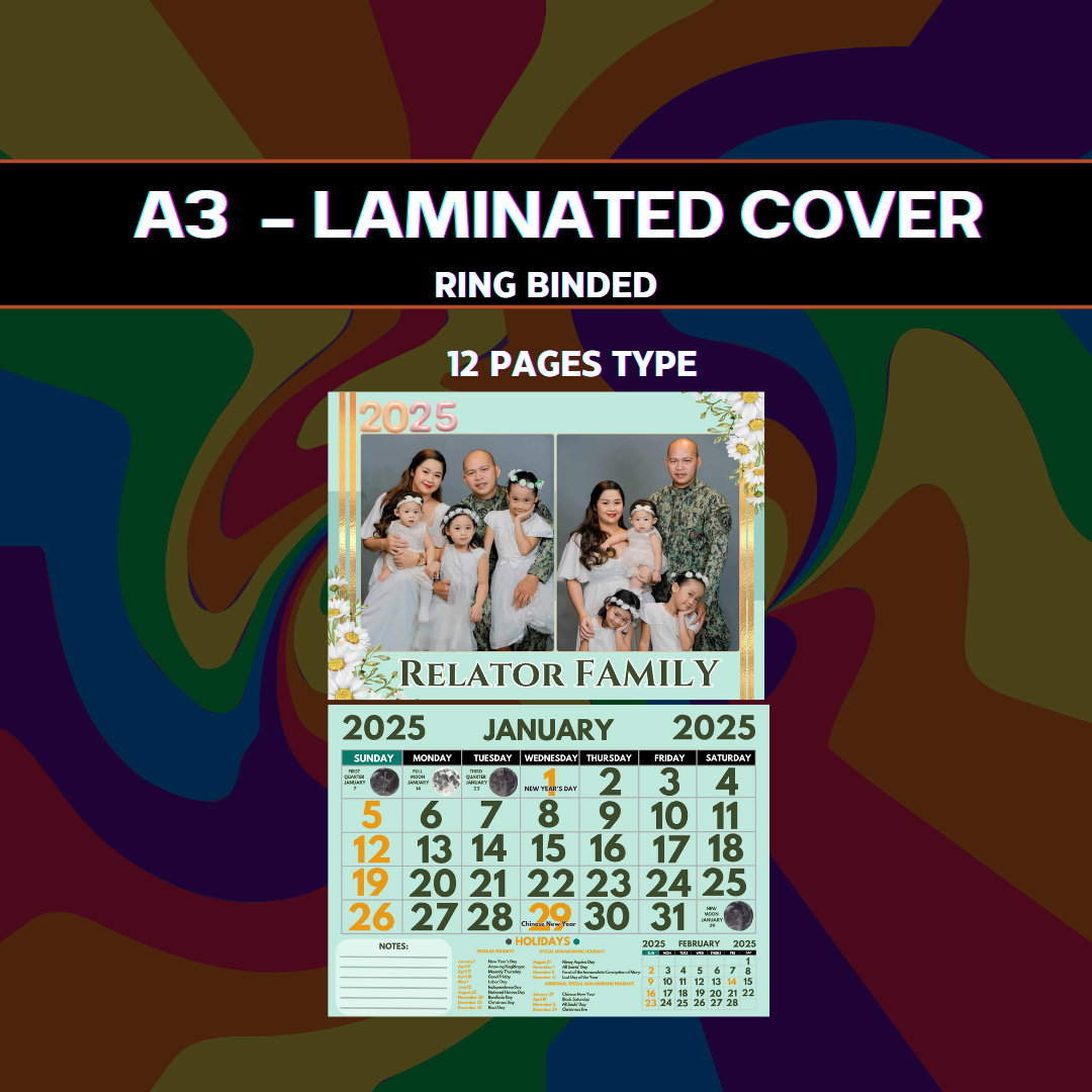 LAMINATED Personalize Calendar (MIN. 1)